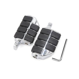 Partuto 1 Pair 10mm Motorcycle Footpegs Highway Pegs Aluminum Silver Tone Foot pegs Footrest for Harley Davidson Street Glide Softail Dyna Touring Replacement