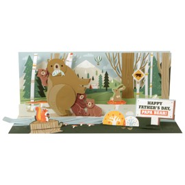 Up With Paper Pop-Up Panoramics Greeting Card - Papa Bear, Multicolor