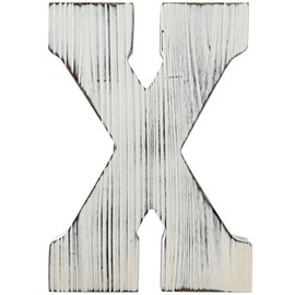 ABELOTS 14" Wall Letter Extra Large Letter Wall Decor Oversized Letter Wooden Letter Distressed Wood Letter X (White X)
