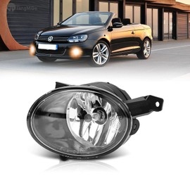 TangMiGe Fog Light for Volkswagen Tiguan Beetle Caddy 3 Eos Golf 6 / Cabriolet / Plus Jetta 4 Touran Up (VW 5N 5C1 5C7 2K 1F7 5K1 AJ5 517 5M1 521 162 1T3), Seat Alhambra 710, 08-19, Clear L