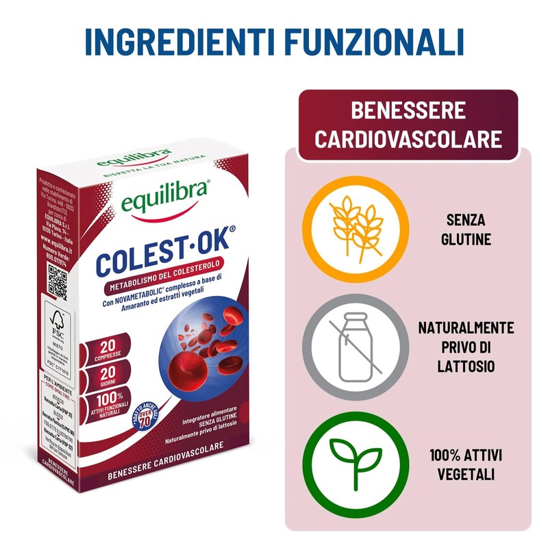 6x Equilibra Colest OK Metabolismo del Colesterolo Novametabolic con Amaranto