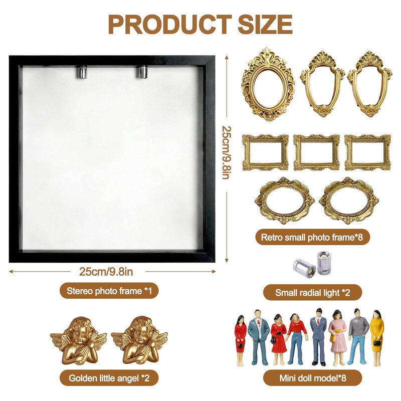 DIY Mini Museum Silhouette Box, Shadow Box Frame Kit with