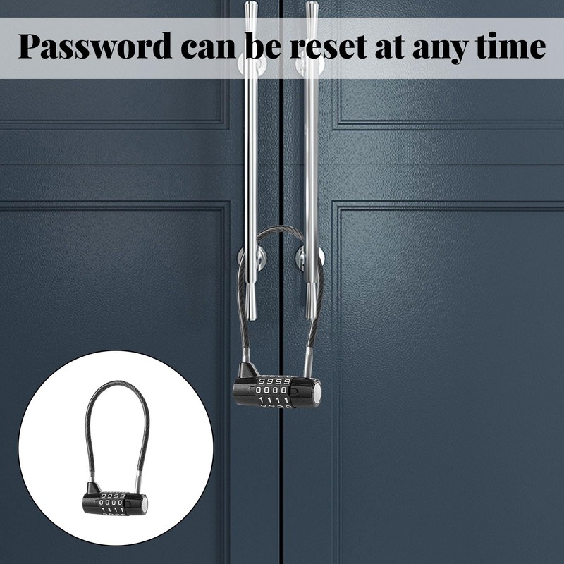 4 Digit Combination Padlock,1PCS Steel Cable Padlocks with Code,Long Padlock,Outdoor