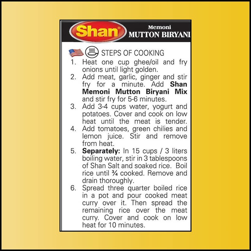 Shan Memoni Mutton Biryani Recipe and Seasoning Mix 2.11 oz