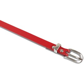 fashionchimp Basic Women's Belt Made of 100% Genuine Leather, Narrow Belt, Width Approx. 1.5 cm, Made in Germany, red