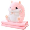 YunNasi Cuddly Plush Stuffed Hamster Pillow with Comfortable Blanket of