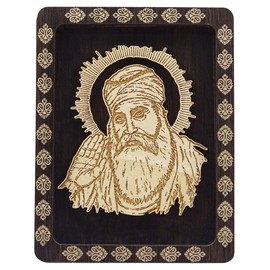 Wooden Frame Shree Gurru Nanak Dev Home Decor Double Sided Tape Car Dashboard