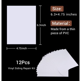 Buffsiss Vinyl Siding Repair Kit, Vinyl-Siding Patch Self-Adhesive Repair Tape for Mobile Home Skirting House Siding Fence
