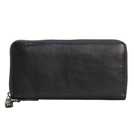 AVIREX AX9102 BEIDE Round Zipper Long Wallet Leather, black (10)