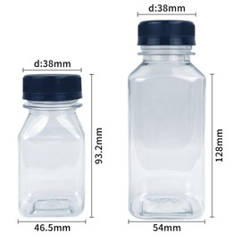 FYKERO 16 Pack 8oz/250ml Plastic Juice Bottles- Reusable Mini Shot Bottles With Lids for Storing Smoothie, Juices, Water and Other Beverage