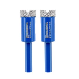 Dry Diamond Tile Drill Bit with Hex Shank,HIGHDRIL Diameter 2pcs 4/5"(20mm) for Porcelain Ceramic Granite Marble Hard Materials Electric Drill Diamond Core Bit