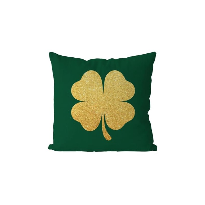 GAGEC St Patricks Day Pillow Covers 20x20 Inch Gold Shamrock