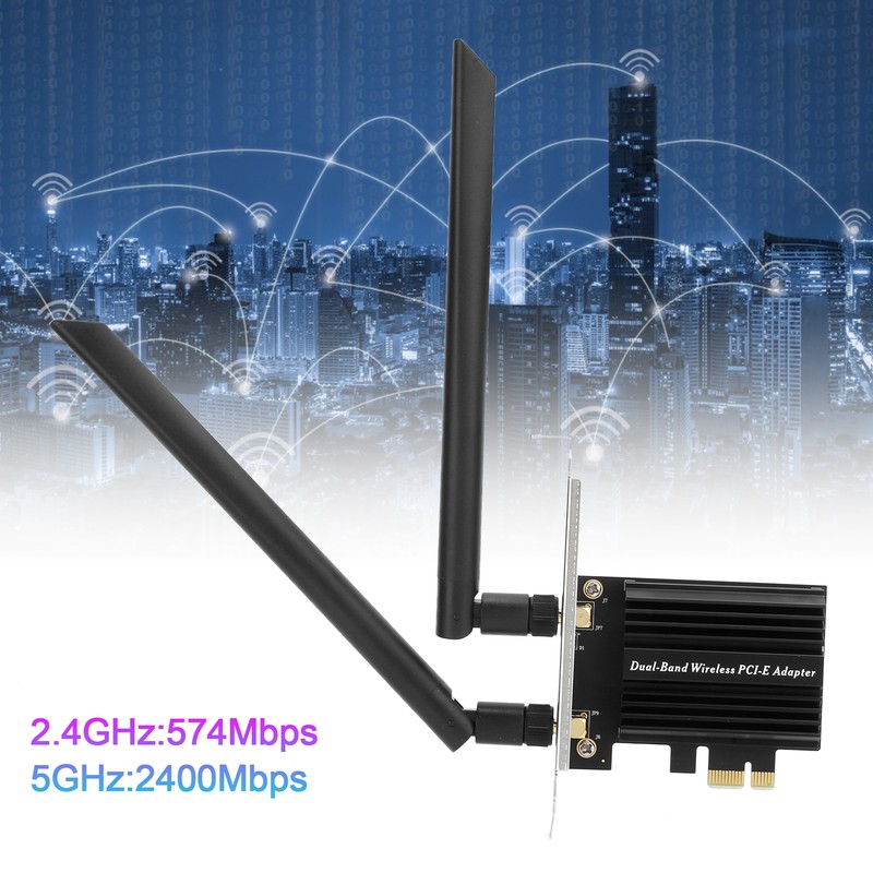 Network Card Desktop Dual Band Adapter with 8DB Antenna Extension