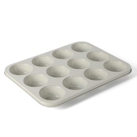 Martha Stewart Gallen 12 Cup Nonstick Carbon Steel Muffin/Cupcake Pan - Cool Grey