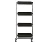 Origami 4 Tier Foldable Powder-Coated Metal Cart with Caster Wheels