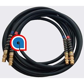 Red & Blue Rubber Air Line 15 Ft Brass 1/2" Swivel fittings, Ref:11-8115, 179.3009.151