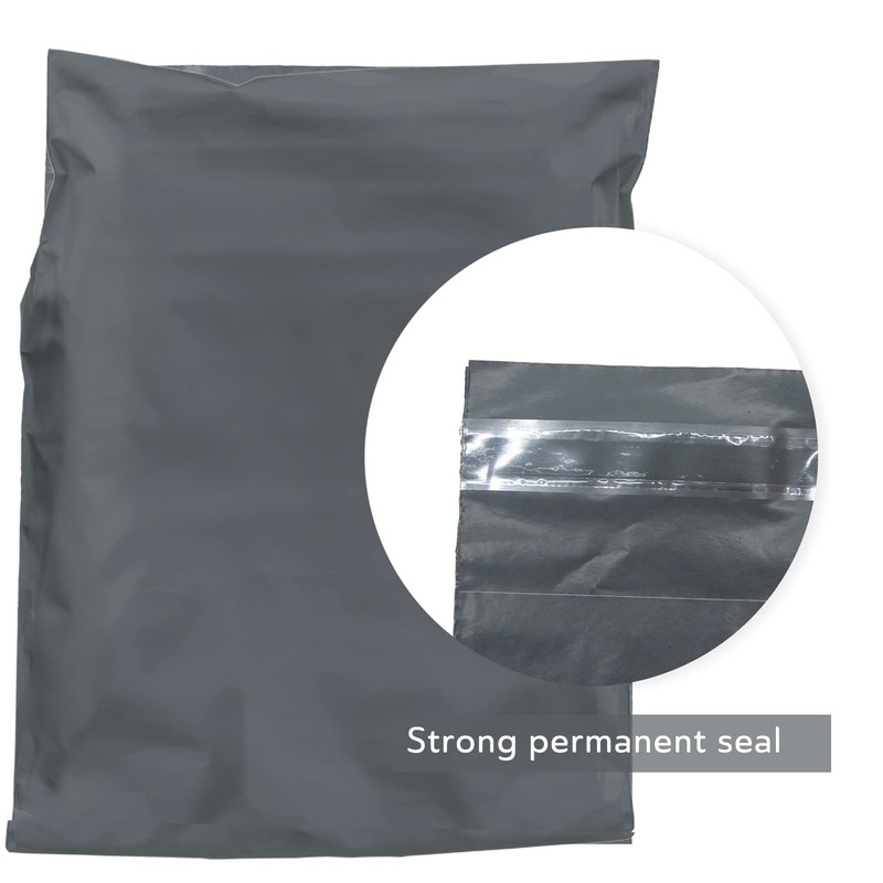 Mailing Bags, Grey Parcel Delivery Bags with Self-Seal Closure, Flexible