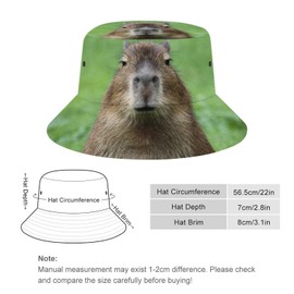 Funny Capybara Bucket Hat for Men Women Packable Fisherman Hat Sun Cap Outdoor Travel Beach Caps