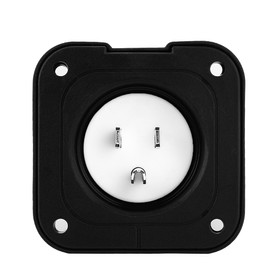 （2PACK） ETL Listed Nema 5-15P 15A/125V Flanged Power Inlet, USA 3-Prong Male 15A Household Inlet with Waterproof Cover for Generator & Marine Boats Etc. 15A Flanged Power Inlet