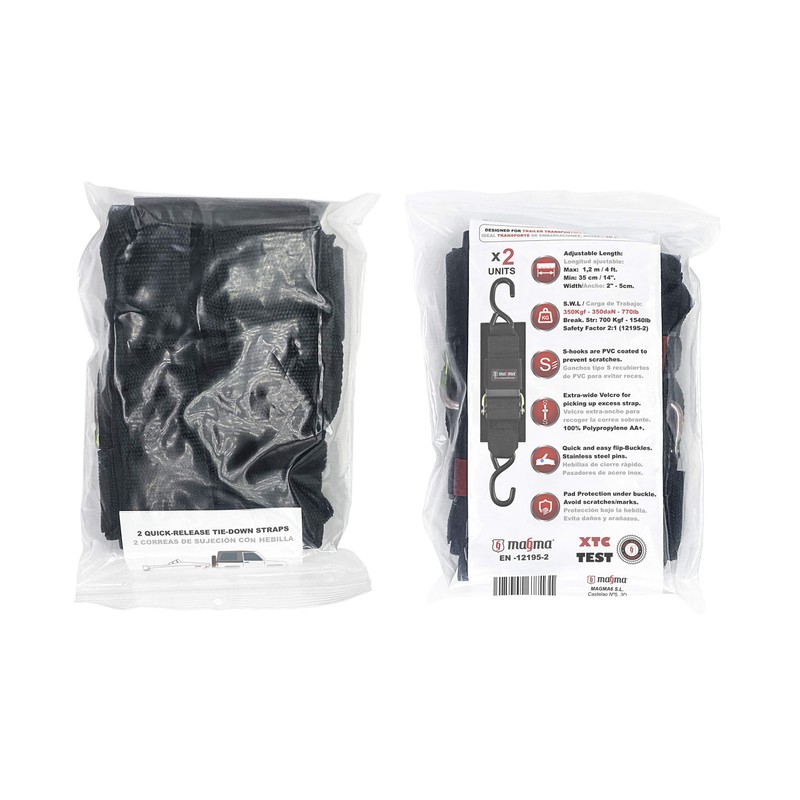 MAGMA 2 Tie Down Straps with Buckle and Hook 1.2