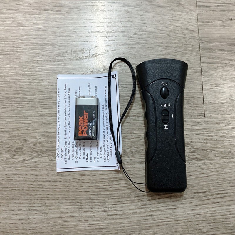 Dog Barking Control Device Portable Double Head LED Flashlight Ultrasonic