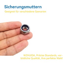 WZHUIDA Pack of 100 Hex Nuts M4, Locking Nuts DIN985 Stainless Steel Standard A2 V2A M4 Nut, Hexagonal Stainless Steel Nut Stop Nuts Lock Nuts, Self-Locking Nuts Stop Nut