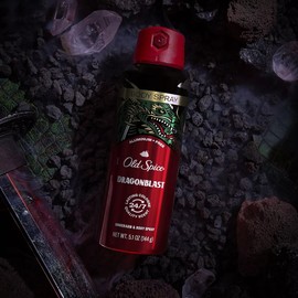 Old Spice Dragonblast Body Spray Pack of 3 Aluminum Free Fresh Scent 5.1oz