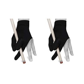 Quality gloves Billiard Fits either hand - One size fits all - Choose your color (Black 2 pack)