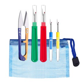 5 Pcs Seam Ripper Set,Contains Big and Small Sewing Stitch,Seam Rippers for Sewing, Thread Cutter Remover with Scissor and Storage Bag,for DIY Craft,Open Seams Hemming Seams