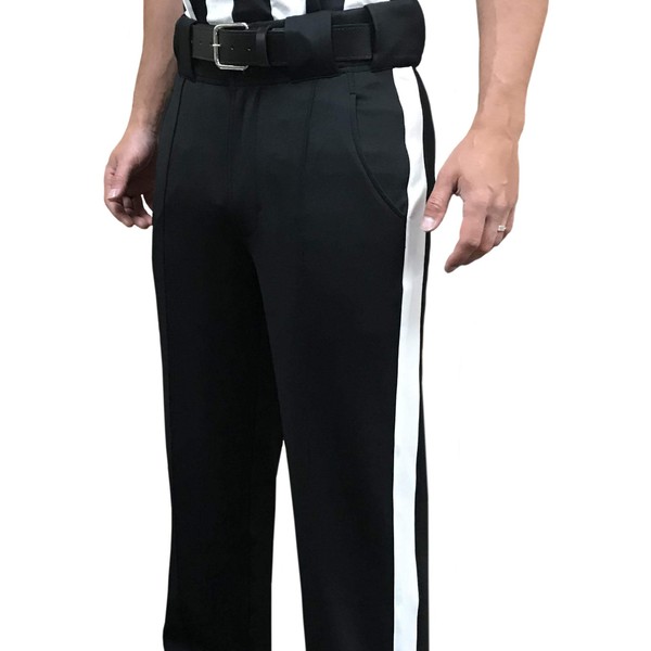 Smitty | FBS-185 | Warm Weather Football Referee Pants | New 'Tapered Fit | 1 1/4" White Stripe | Official's Choice! (34)