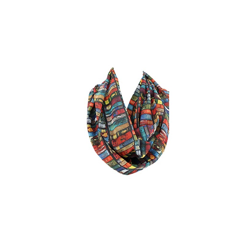 Etwoa's Bookshelf Books Infinity Scarf Circle Scarf Loop Scarf