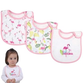 DEJEXEGO Baby Bib, Waterproof, Baby Bib, Embroidered, Petal Shaped, For Girls, Boys, Saliva Towel, Meal Apron, Mouth Wipe, Cotton, 360 Degree Rotation, For Nursery School, Baby Shower, Newborn, 2