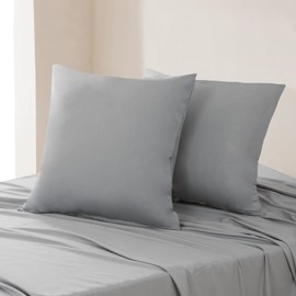RUIKASI Pillowcase 80 x 80 cm, Pillowcase Double Pack Pillowcase [Set of 2] Pillow Cases 100% Microfibre, 80 x 80 cm Duvet Cover (80 x 80 cm), grey, 80 x 80 cm