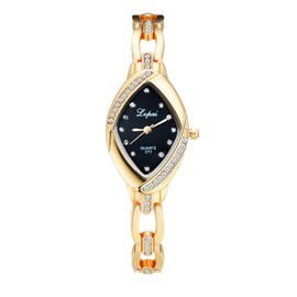 Hemobllo Ladies Watches Ladies Watches Lady Women Wrist Watch Rhinestone Bracelet Watch Fashion Elegant Ladies Watch Mini Dress Bling Bracelet Watch (Golden Black) Womens Watch Womens Watch