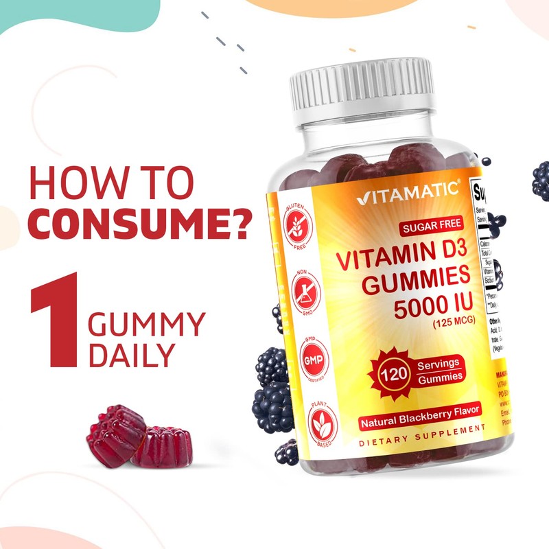 Vitamatic Sugar Free Vitamin D3 5000 IU - 120 Pectin