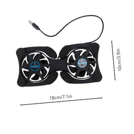 CAXUSD 3pcs Portable Laptop Fan Cooler 2 USB Fans Large Airflow Energy-efficient Notebook Cooling Pad Sliding Pads to Prevent Scratch
