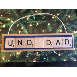 UND DAD University Notre Dame Fighting Irish Christmas Ornament Letters Tiles