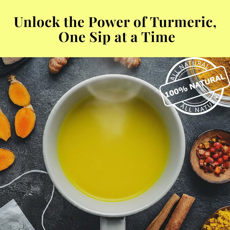 Akshit 75 Turmeric Tea Bags, Natural Tumeric Tea with Black