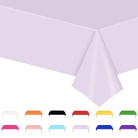 Pastel Purple Party Tablecloth Lilac Table Cloth,Pastel Purple Party Tableware Decor Lilac Purple Table Cover Pale Purple Table Cloth for Kids Adult BabyShower Wedding Party Supplies Table Decorations