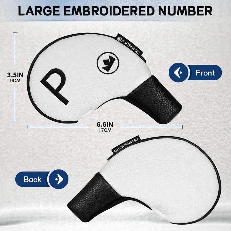 Craftsman Golf Premium PU Leather White and Black Iron Head