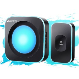 Wireless Doorbell Plug in Door Bells Wireless Cordless at 1200 Feet Range with Flashing Light 4 Levels Volume 36 Melodies for Home, Office, Classroom(1 Receiver &1 Button Black Jsieem)…