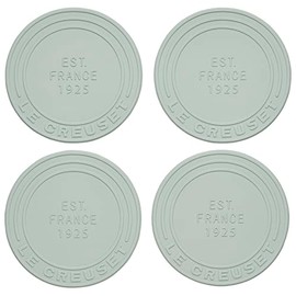 Le Creuset Silicone Coasters (est. 1925), Set of 4, Sea Salt