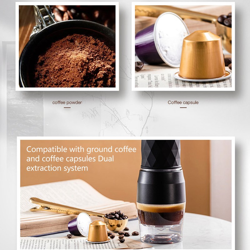 Maual Hand Coffee Maker Portable Travel Coffee Machine Compatible Ground