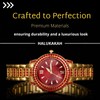 Halukakah Red Diamonds Gold Watch Iced Out for Boy Teens