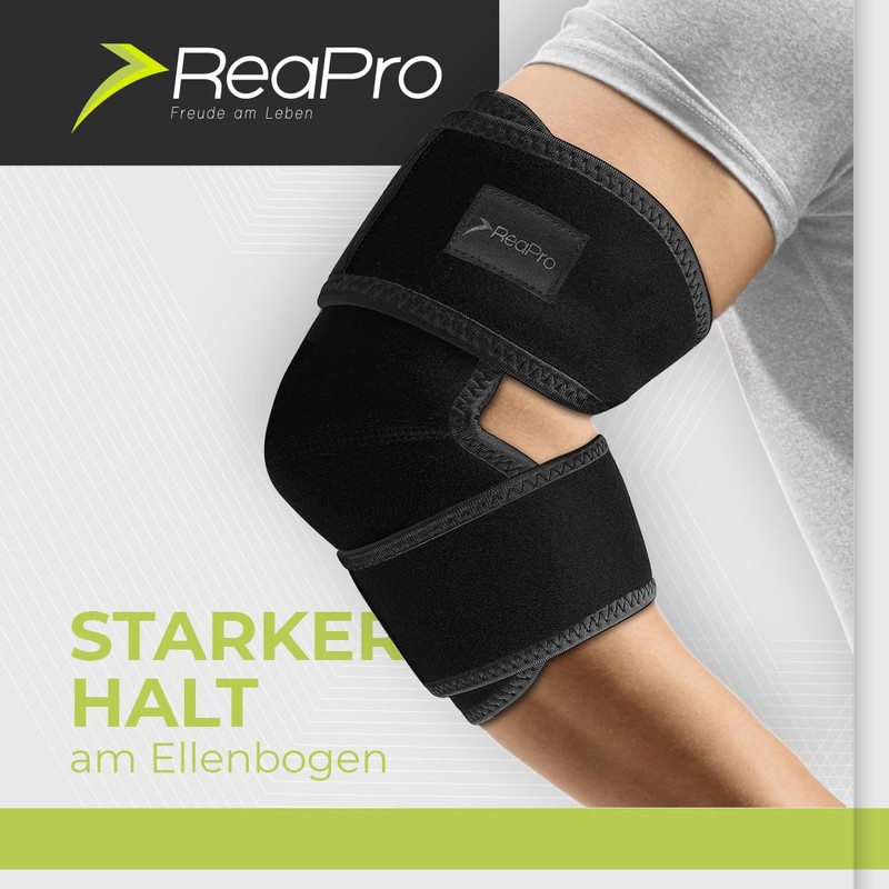 ReaPro Ellenbogenbandage, verstellbare Ellenbogen Bandagen für Herren & Damen, Ellenbogenschoner