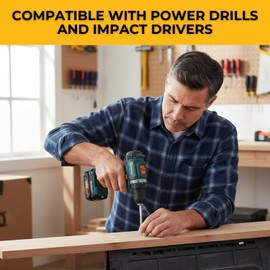 FastCap PowerHead Wood Screws with Oversized Flat Head - Self-Tapping Point - 1.25-Inch, T20 Torx Drive, Zinc Finish, 200-Pack - 99974