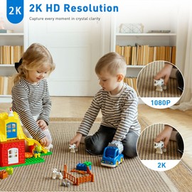 CHIKUK Small Security Camera, Upgraded Indoor Camera for Pets, Dogs, Babies, Smart WiFi Home Monitor, App Control, Compatible with Alexa, white, K01-1