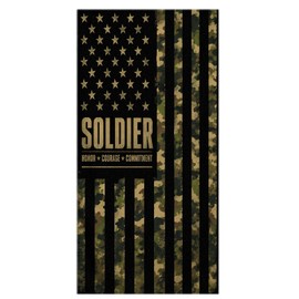 Camo USA Flag Faith Beach Towel, Large Absorbent Quick Dry 36"x72" Towel