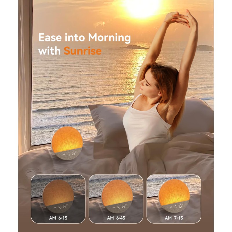 Dreamegg Sunrise Alarm Clock Sound Machine White