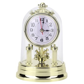 Table Clock, European Retro Style Living Room Clock Antique Silent Table Clock Home Decor, 4.3 x 6.7 in (gold)